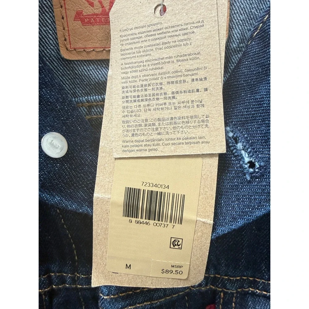 Levis Mens Trucker Jacket Dark‎ Wash Indigo Denim 723340134 Size M NEW - Picture 6 of 7